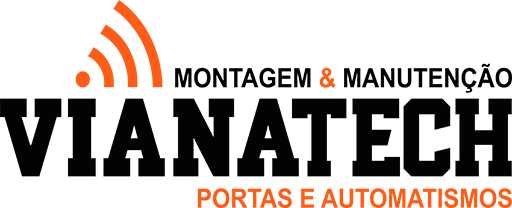 Logótipo da empresa Vianatech, líder em automatismos e portas automáticas.